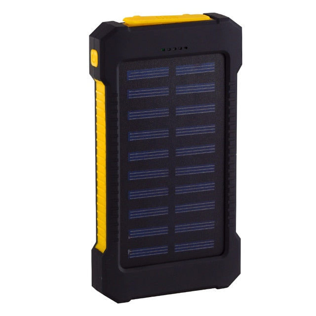 LED Light Solar Power Bank Waterproof 20000mAh Charger 2 USB Ports External Charger Powerbank